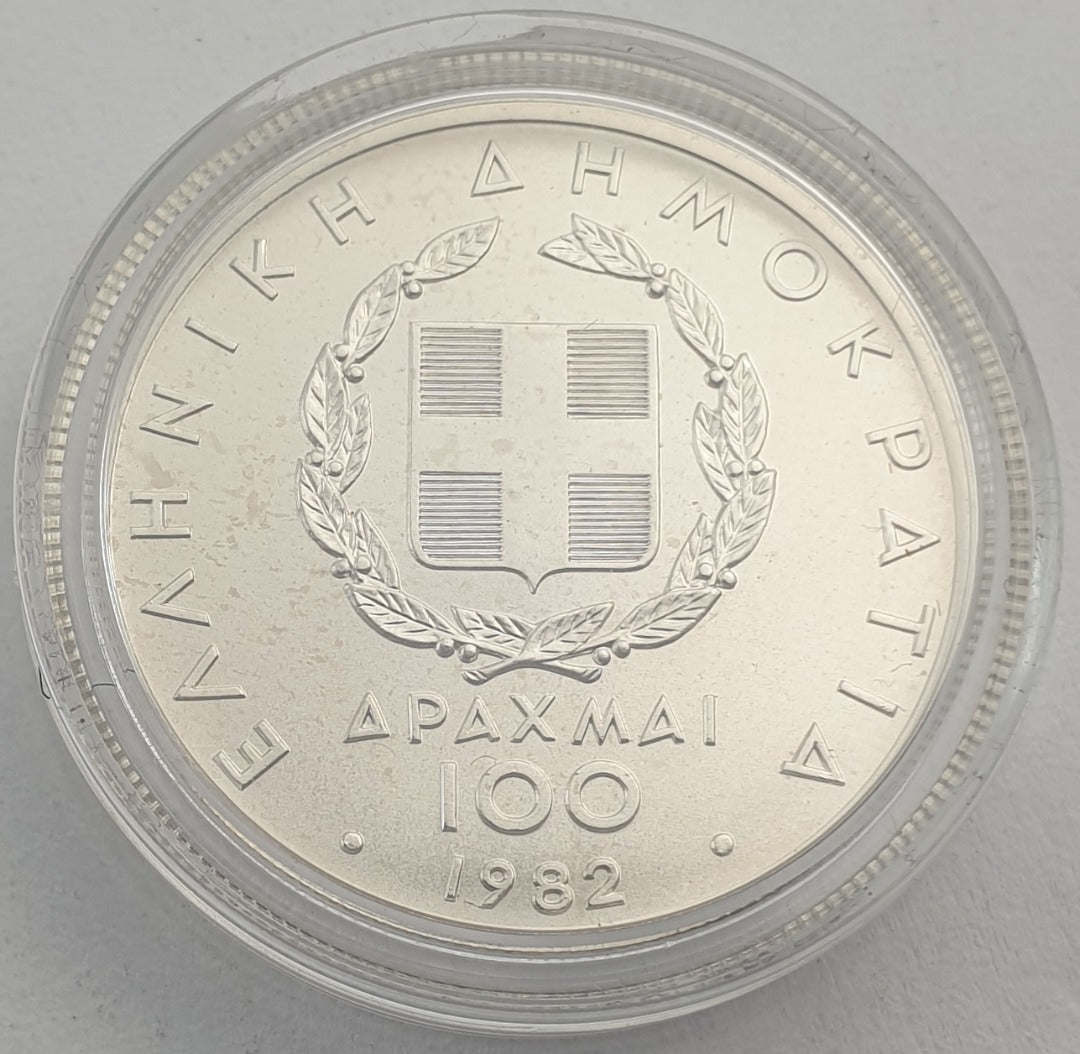 Greece - 100 Drachmes 1982, Silver