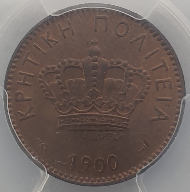 Greece - 2 Lepta 1900 (MS 65 RB), Crete