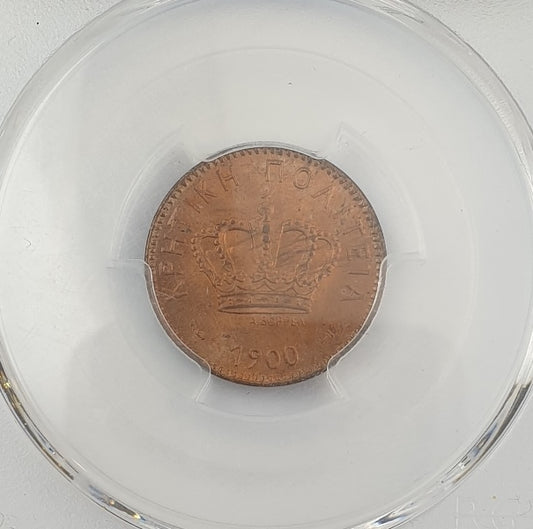 Greece - 2 Lepta 1900A (MS 65 RD), Crete