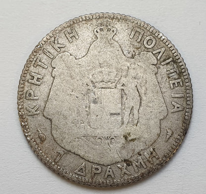 Greece - 1 Drachma 1901, Crete, Silver