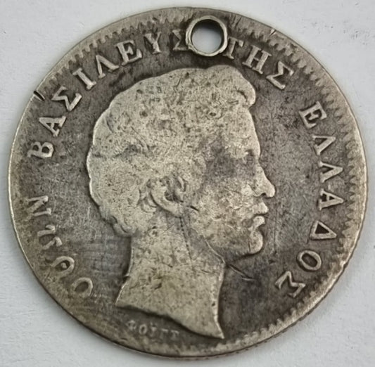 Greece - 1 Drachma 1846, Othon, Silver
