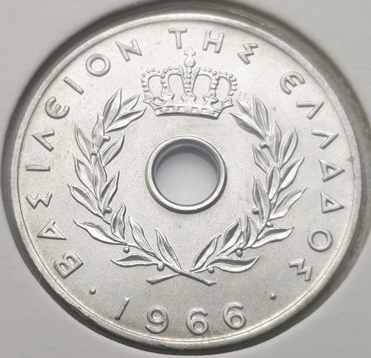 Greece - 20 Lepta 1966, Constantine II, UNC