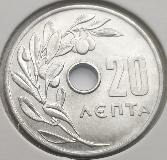 Greece - 20 Lepta 1966, Constantine II, UNC