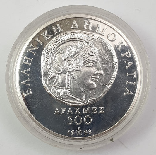 Greece - 500 Drachmas 1993, 2500th Anniversary of Democracy, Silver