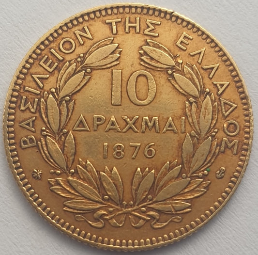 Greece - 10 Drachmai 1876, George I