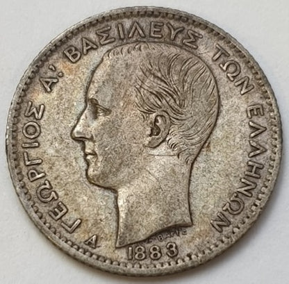 Greece - 1 Drachma 1883, George I, Silver