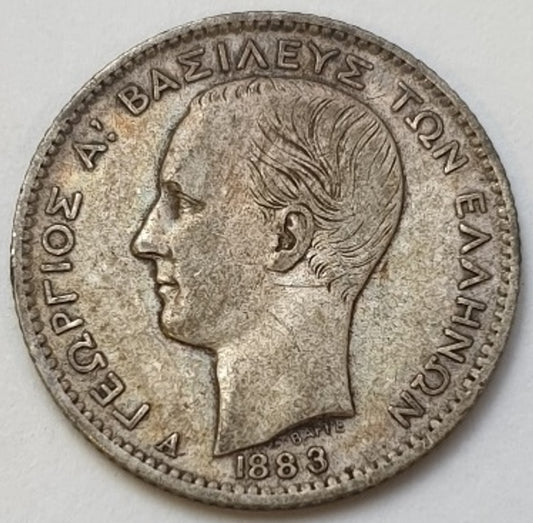 Greece - 1 Drachma 1883, George I, Silver