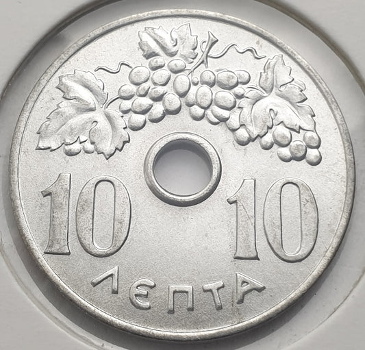 Greece - 10 Lepta 1966, Constantine II, UNC